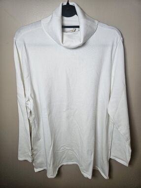Soft Surroundings White Turtleneck Soft Stretch Cotton Nylon Sweater Plus 2X